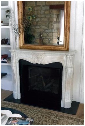After: view of restored fireplace